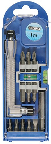 Einhell 49116790 – Schraubenzieher im Set mit Maßband und Bits, 14-teilig