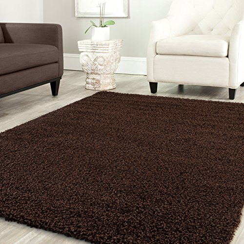 Shaggy Teppich Farbe Hochflor Langflor Teppiche Modern Uni Farben, Farbe:Braun, Maße:70x140 cm