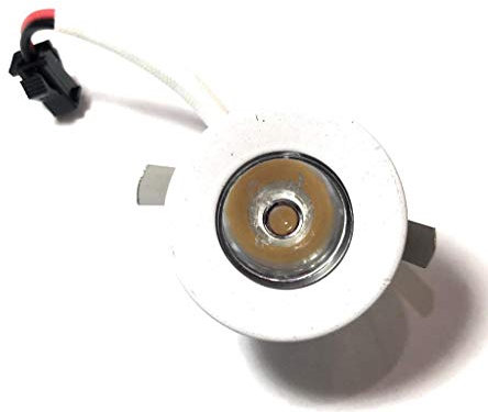 Faretto led ad incasso 1 watt mini spot punto luce tondo luce calda 3000k e diretto a 220v (driver incluso)con bordo bianco p-31b (Luce calda 3000k) E56