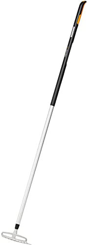 Fiskars Râteau à rosier à 10 dents, Longueur : 165,5 cm, Largeur: 23,3 cm, Noir/Orange, Aluminium/Plastique, S, Xact, 1027038