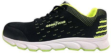 Goodyear Workwear GYSHU1571 herr dam metallfri sammansatt tå punktering resistent arbete säkerhet tränare, 5.5 UK, Svart/grön, 1