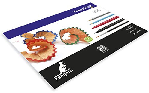 Zeichenblock K-5586 Kangaro A4+ (24x32cm) 110 gram 24 Blatt weiss