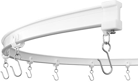 KXLife Flexible Ceiling Curtain Track, Ceiling Track for Curtains, Curtain Track Ceiling Mount, Curtain Rail, Ceiling Curtain Rod, Sliding Curtain Track System (8 ft)