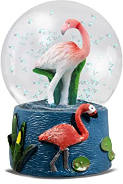 Water Globe - Flamingo von Deluxebase. Flamingo Schneekugel mit Harzfigur und geformter Basis. Tolle Wohndekoration, Ornamente und Geschenke.