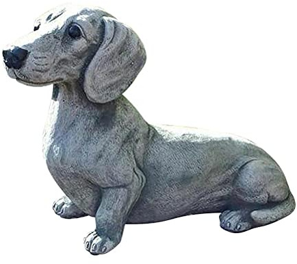 CXWLD 1 Pz Polyresin Giardino Bassotto Statua Ornamento Esterno Giardino Cane Statua Realistica Animale Scultura per Amante Del Cane