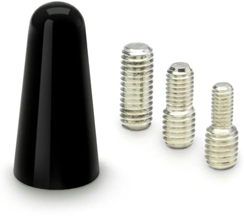 AUTOZOCO Antenna radio universale per auto, antenna corta per auto, antenna radio per auto, antenna radio Am/FM, lunghezza 3 cm, include 3 adattatori M4, M5, M6