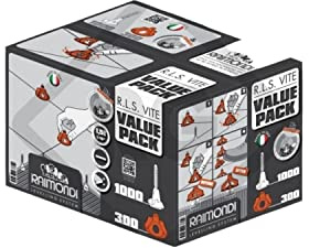 Kit RLS à vis Raimondi Value Pack | 1000 bases plates 1,5 mm + 300 embouts