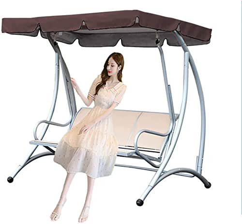 SEVEEZ Cubierta de Repuesto para toldo abatible, Cubierta de Hamaca para Patio de 2 o 3 plazas, Cubierta Superior Impermeable para toldo abatible, Cubierta para Columpio de Patio, Tela Oxford 210D