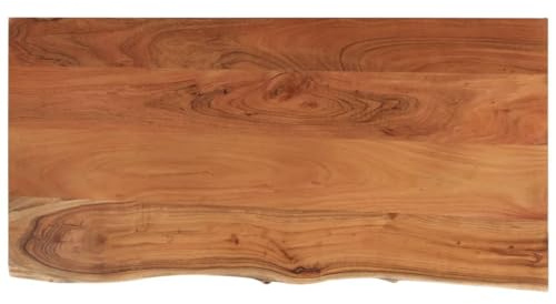 vidaXL Waschtischplatte, Rechteckig Arbeitsplatte mit Naturkante, Waschtischkonsole Tischplatte für Badezimmer, Holzplatte Platte Badmöbel, 120x60x2,5cm Massivholz Akazie