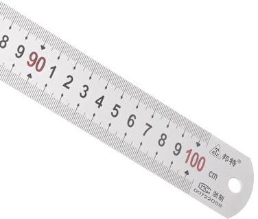 Kozelo Regla de Acero Inoxidable - [1M/40 Pulgadas X 1.5 Pulgadas] Herramientas de Medición de Metal de Doble Lectura para Uso En Diseño Arquitectónico