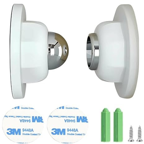 Tope magnético blanco, soporte sin taladrar, material de silicona, adhesivo fuerte y tornillos, a prueba de colisiones, tope silencioso