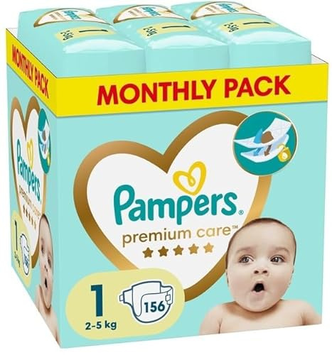 Pampers - Premium Care - Größe 1 - Monatsbox - 156 Windeln