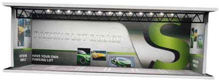 Sharplace Modelo de Coche Vitrina para Exhibición con Luces Led Estuche Acrílico a Prueba de Polvo Garage de Estacionamiento Miniatura Caja Escaparate de Colecc, Style B
