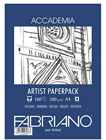 Unbekannt Fabriano Drawing Pad, Cotton, White, 21 x 29.7 x 0.5 cm