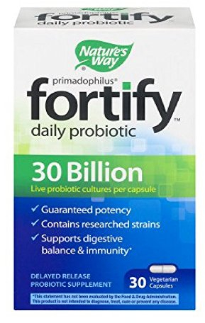 Nature's Way Fortify Daily Probiotic Supplement, Vegetarian, 30 Count (4 Pack)