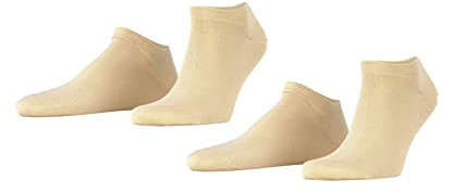 ESPRIT herr Ankelstrumpor Basic Uni 2-Pack M Sn bomull kort enfärgat 2 par, Beige Cream 4011, 39-42