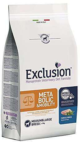 Exclusion Metabolic Mobility Medium/Large con Maiale E Fibre per Cani da 12 kg