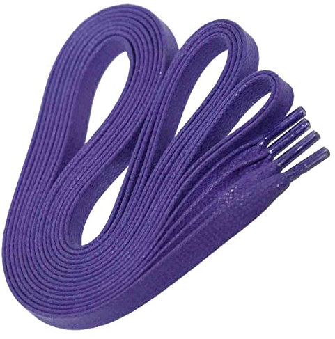 LACCICO Cordones planos encerados, 75-150 cm y 6 mm de ancho, morado, 75