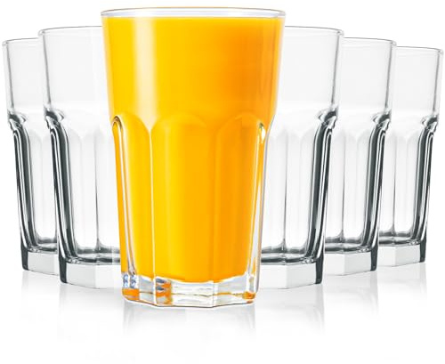 Hochwertige Gläser (6-teiliges Set, 270ml), Trinkgläser, Wassergläser– Perfekt für Latte Macchiato, Wasser, Saft