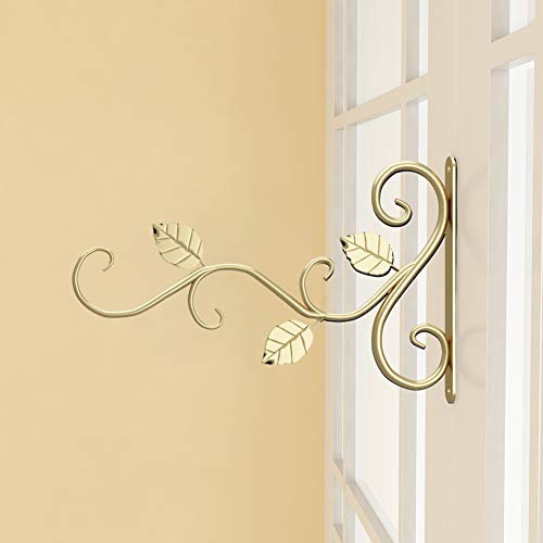 Fiorky Wandhaken Blumentopf Rack Wandmontage Eisen Pflanzenhalterung for Wohnkultur (Gold)