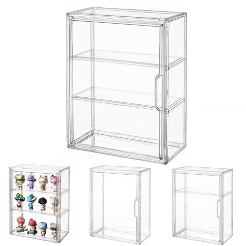 Siyecioa Vitrina Pared Expositora para Colecciones, Cristal Expositor Metacrilato, Caja Metacrilato Transparente, Vitrina Expositora para Funko Pop Figuras, Figura Anime, Figura de Acción(36×13×27cm)
