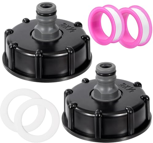 hufhnwso IBC, connettore per serbatoio, adattatore IBC, filettatura grossa s60 x 6 da 1/2, adattatore per valvola ciuccio, container, accessori IBC, connettore 2 serbatoi, accessori per tubo da