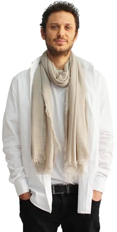 creazioni unique Sciarpa Uomo in Fibra di Bamboo Primavera Estate MADE IN ITALY - Foulard Sciarpa Uomo Leggera e Traspirante (Argilla)