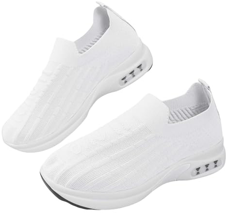 Scarpe Ortopediche Donna Sanitarie Chiuse Slip on Running Morbida Fitness Outdoor Sneaker Ortopedicheda da Lavoro con Cuscino Aria a Punta Larga Basse Sport Scarpe Mesh Jogging Comode