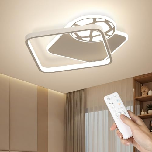 OTREN Taklampa LED Fotboll Dimmbar 3000K-6000K Taklampa Sovrum med Fjärrkontroll, Takbelysning med Timerfunktion och Nattljus för Barnrum, Kök, Vardagsrum, Balkong, 43CM
