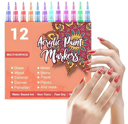 Sucritude Rotuladores Para Uñas,Herramientas De Manicura De Punta Fina Y Larga Duracion | Rotuladores De Gel Para Diseño De Uñas Infantil - Para Adultos Principiantes Dibujo Pintura Punteo