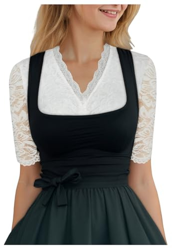 Dirndl Damblus, dirndlblus, vit traditionell blus, vingärmar, dirndlblusar, traditionella dirndlblusar, Oktoberfest kostym, elegant spetsblus, spets, dirndlblus, traditionell blus
