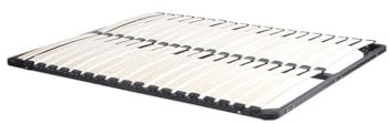 Vente-unique - Sommier Cadre à Lattes 140 x 190 cm - 2x19 Lattes - sans Pieds - Noir - Kalista de YSMÉE