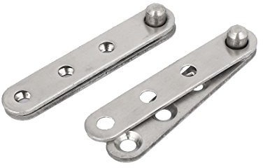 sourcing map 2pcs Charnière Pivot 60mm Longueur Métal 360 Degrés Rotatif Porte