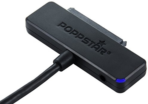 Poppstar Festplatten-Adapter (USB 3.1 Gen 2 Typ C) Sata USB Kabel für Externe Festplatten (SSD, HDD, 2,5 u. 3,5 Zoll), bis zu 10 Gb/s, UASP Support, 1m Kabellänge (ohne Netzteil)