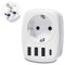 Unidapt Reiseadapter UK Adapter England Deutschland Stecker mit 3USB, 1 Typ C,AC Steckdosenadapter Reisestecker Stromadapter Schuko auf Typ G Großbritannien Irland Wand Ladegerät Ladestation Steckdose