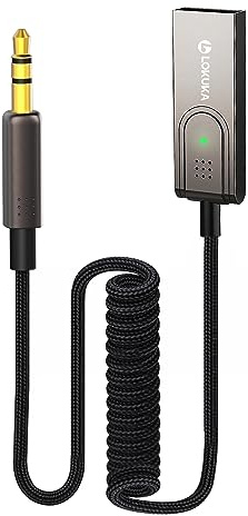 LO Bluetooth 5.3 till Aux-adapter för bil, USB till TRS 3,5 mm Bluetooth-mottagare lägger till Bluetooth till bil, högtalare och stereoljud, för handsfree-samtal, röstnavigering, telefonmusik