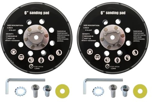 Discos abrasivos para Makita BO6030 & BO6040 Festool RO1 ES150 ET2, 17 agujeros, discos de lija de 15,2 cm con velcro, 1 par