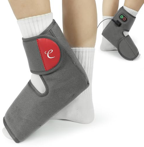 Comfytemp Electric Foot Warmer for Entire Foot Coverage, Foot Heating Pad with 3 Heating Levels & Timers, Heated Ankle Wrap for Plantar Fasciitis, Achilles Tendonitis, Swelling, Heel Spur