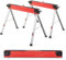 COSTWAY Folding Saw Horse Twin Pack, Heavy Duty Workbench with Flip-Down Pegs, 2 x 4 Support Arms, Non-Slip Pads & Surface, Fully Assembled Metal Trestle Stands Sawhorse, Each Max Load 500kg (Red)