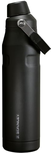 Stanley IceFlow Fast Flow Water Bottle 36 oz | Angled Spout Lid | Lightweight and Leakproof for Travel and Sports | Insulated Stainless Steel | BPA-Free | Black 2.0