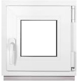 Framex Kellerfenster Kleines Fenster Weiß Breite x Höhe 50 x 50 cm (500 x 500 mm) 2-fach (32 mm) Dreh Kipp DIN Rechts - Premium - Alle Größen