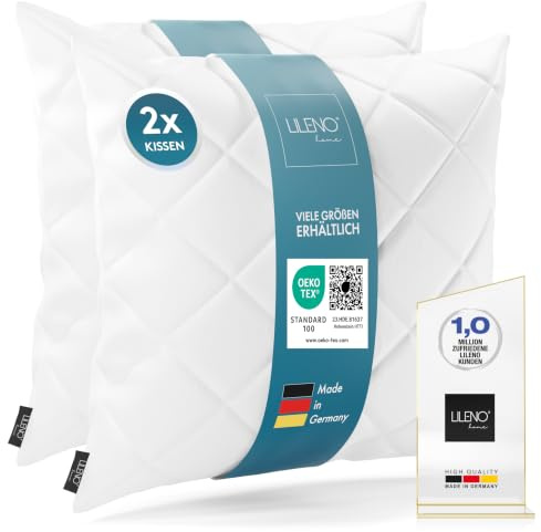 LILENO HOME 2er Set Kissenfüllung 80 x 80 cm - 95°C waschbares Innenkissen geeignet für Allergiker - Polyester Kisseninlet als Couchkissen, Sofa Kissen, Cocktailkissen und Kopfkissen