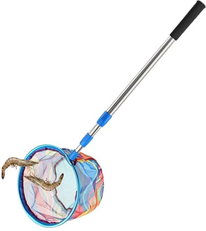 Filet De Pêche pour,Épuisette à Grenouille Télescopique | Manche Antidérapant et Robuste pour Pêche, Chasse Papillons et Campement en Extérieur