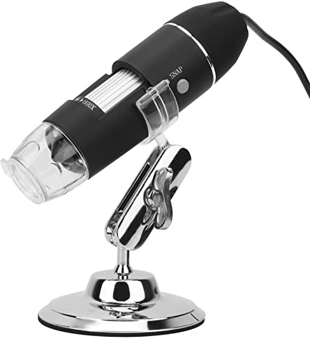 Yosoo Microscopio Digitale Ingrandimento 1600X con 8 Luci LED, Telecamera di Ispezione Portatile Wireless USB per PC, Sensore CMOS HD Palmare per Gioiellieri Biologi Elettronica
