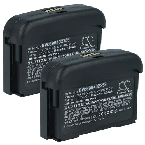 vhbw 2x batteria sostituisce Sennheiser 505974, 56429 701 095, BA 30 per sistema radiomicrofonico trasmettitore (1800mAh, 3,7V, Li-Ion)