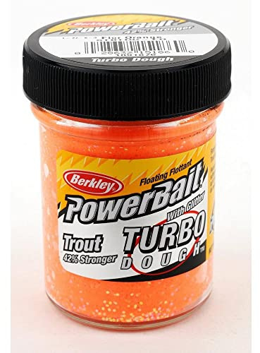 Berkley PowerBait Glitter Turbo Dough,Fluorescent Orange,1.75-Ounce