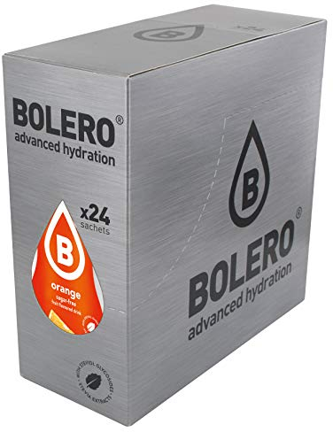 Bolero Drink Orange 24 Bustine Gusto Arancia Preparato Polvere Solubile Per Bevanda Fresca Alla Frutta in Acqua Prodotto Ideale Per Sport Integratore Sali Minerali Con Vitamina C e 0 Grassi Solo 2 Kcal Gluten Free