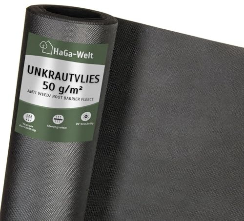 HaGa® Toile de protection contre les mauvaises herbes pour parterre de légumes 50 g/m² en différentes tailles -