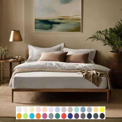 Carpe Sonno Elastisches Jersey Spannbettlaken 140x200cm Baumwolle bis 160x200cm [Made in EU] Absolut Bügelfrei - 15 cm bis 25 cm Steghöhe | Bettlaken 140x200 | Spannbettlaken 160x200 Baumwolle