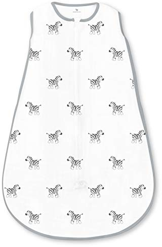 Amazing Baby Microfleece Sleeping Sack, Wearable Blanket with 2-way Zipper, Use after Swaddle Transition, Zebras, Soft Black, Small (0-6 mo)